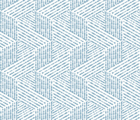 Abstract geometric pattern with stripes, lines. Seamless vector background. White and blue ornament. Simple lattice graphic design