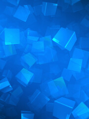 Obraz premium 3D Cubes falling background, blue 3d background with cubes.3d rendering