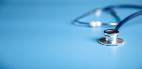 stethoscope, heart health Insurance for your health concept.Annual health check.
