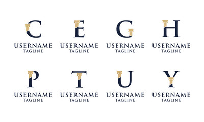 Set of Elegant Initial pillar, Law firm, attorney logo Template