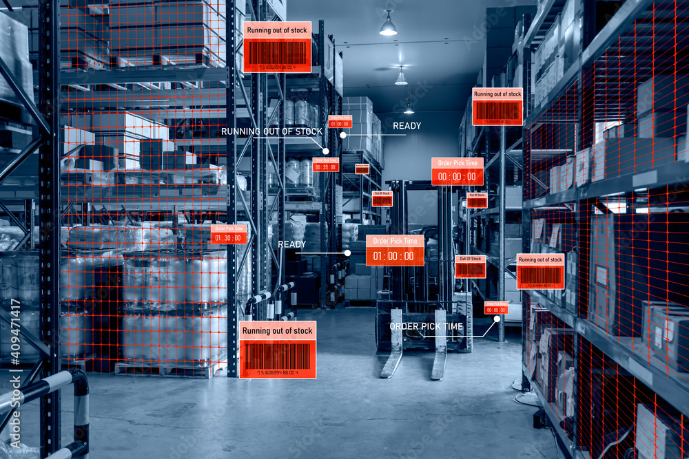 Poster smart warehouse management system using augmented reality technology to identify package picking and