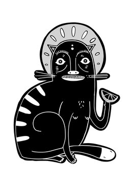 holy cat with lemon