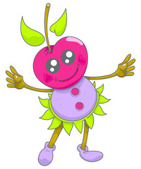 Personnage cerise qui danse