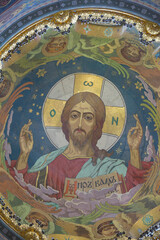 Fototapeta na wymiar Church of the Resurrection in St. Petersburg. Pantocrator