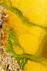 Abstract textures and formations on the banks of Rio Tinto river, Andalusia Spain.