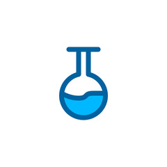 Flask icon in blue color style. Vector icon with pixel perfect