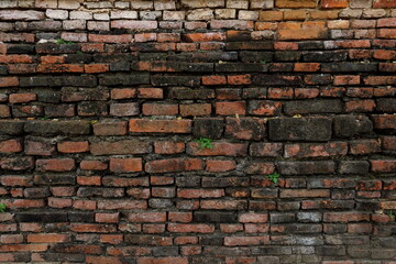 Ancient red brick wall vintage building