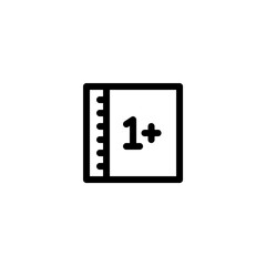 Math book icon with outline style