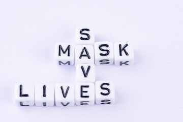 Letters with the word Mask Safe Lives