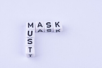 Letters with the word Mask Must