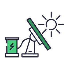 Solar cell energy icon