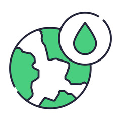 Water of earth planet icon