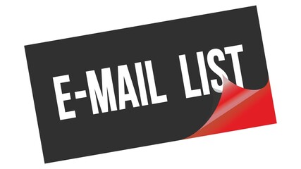 Obraz premium E-MAIL LIST text on black red sticker stamp.