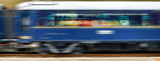 Motion blur of high speed train