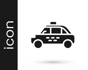 Black Taxi car icon isolated on white background. Vector.