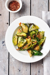 Roasted Brussels sprouts.