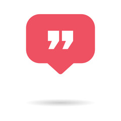 Quote concept icon, quotation speech bubble symbol, vector illustration dialog sign, text mark graphic