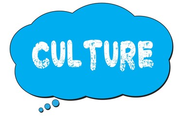 CULTURE text written on a blue thought bubble.