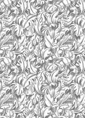 Vector background Baroque style. Outline