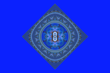 Blue Physics Education Fractal Logo Background Web Page Backdrop Wallpaper