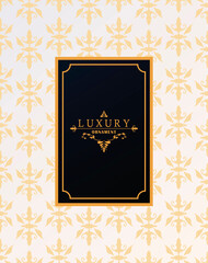 luxury frame with victorian style in golden figures background