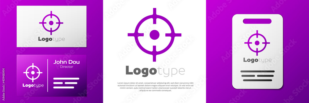 Poster logotype target sport icon isolated on white background. clean target with numbers for shooting rang
