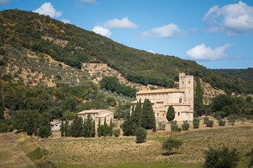 Fototapeta na wymiar Sant'Antimo Abbey, Montalcino, Tuscany, Italy