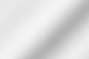 Black and white vector halftone. Subtle halftone digital texture. Faded dotted gradient. Comic effect overlay.