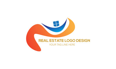 Color House Logo Template Design Vector.
