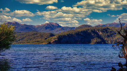  Landscape of Lacar lake at sunset. Taken from Quila Quina beach.