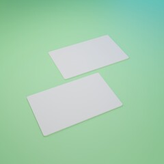 3D render ID card green background