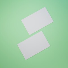 3D render ID card green background