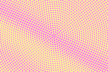 Pink and yellow dotted halftone vector background. Subtle halftone digital texture. Faded dotted gradient.