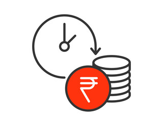 Regular income line icon illustration vector symbol