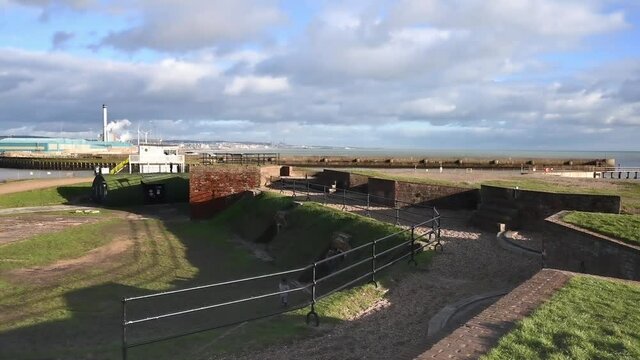 Footage of Shoreham Redoubt Fort which is situated by the entrance to Shoreham Harbour.