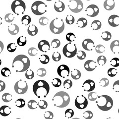 Black Baby bib icon isolated seamless pattern on white background. Vector.