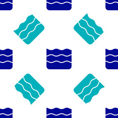 Blue Wave icon isolated seamless pattern on white background. Vector.