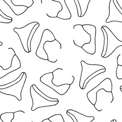 Doodle Women swimsuit seamless pattern. hand drawn drawing of a swimsuit isolated on a white background. Summer clothing for swimming Vector illustration
