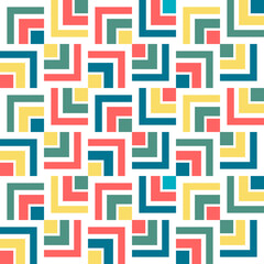 Retro colors corner shape colorful seamless pattern design
