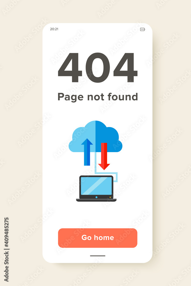 Poster multicolored vector icon of laptop and cloud connected with arrows representing cloud storage concep