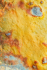 Abstract textures and formations on the banks of Rio Tinto river, Andalusia Spain.