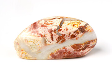Mineral stone jasper on a white background. Closeup