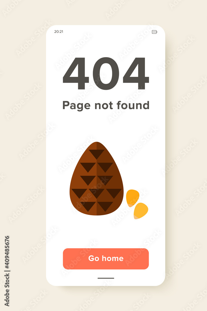 Poster multicolored vector icon of cone and pine nuts