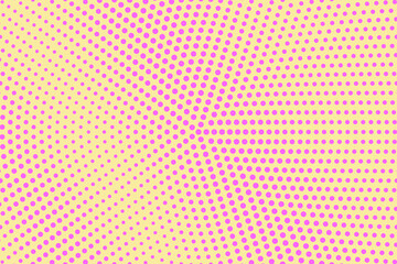 Pink and yellow dotted halftone vector background. Subtle halftone digital texture. Faded dotted gradient