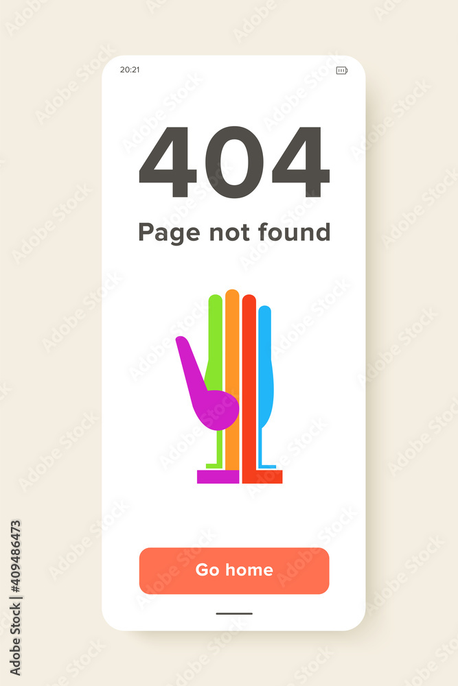 Poster multicolored vector icon of colored and oriented vertically hand palm, one color for each finger