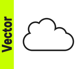 Black line Cloud icon isolated on white background. Vector.
