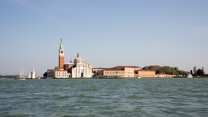 View of the island and the Cathedral of San Giorgio Maggiore. Venice. Italy