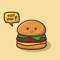 Cute burger Illustration