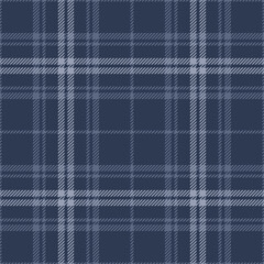 Blue plaid pattern textured tartan background. Seamless dark check graphic for flannel shirt, skirt, blanket, throw, or other modern spring summer autumn winter interior or fashion textile design.