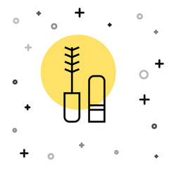 Black line Mascara brush icon isolated on white background. Random dynamic shapes. Vector.
